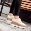Fashion Women's Wedge Shoes Sneakers Platform Thick Sole High PU Rubber Women's Sneakers With Platform Wedge Shoes Thick Sole Rubber Hig