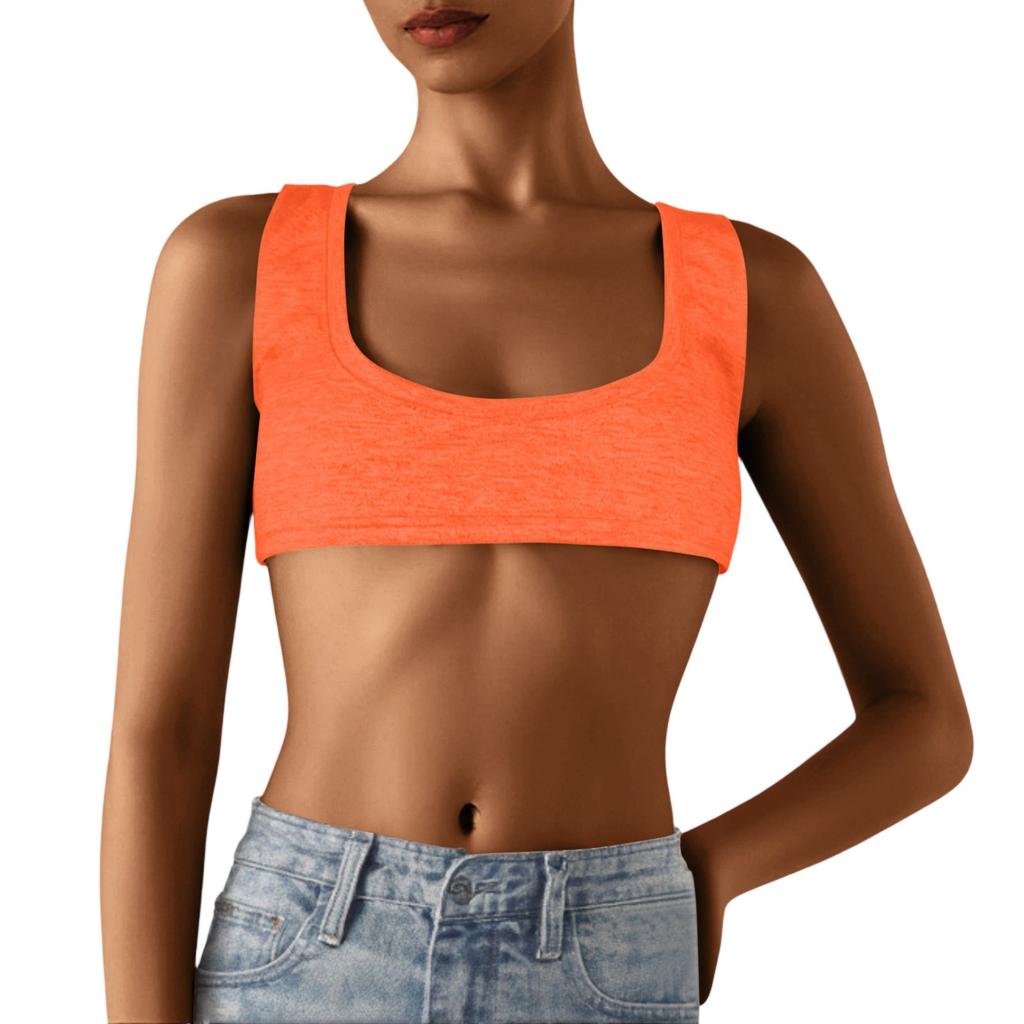 Tricou Scurt Colorat cu Două Yuan pentru Femei, Drăguț pentru Zi, Sexy, Crop, Fără Mâneci