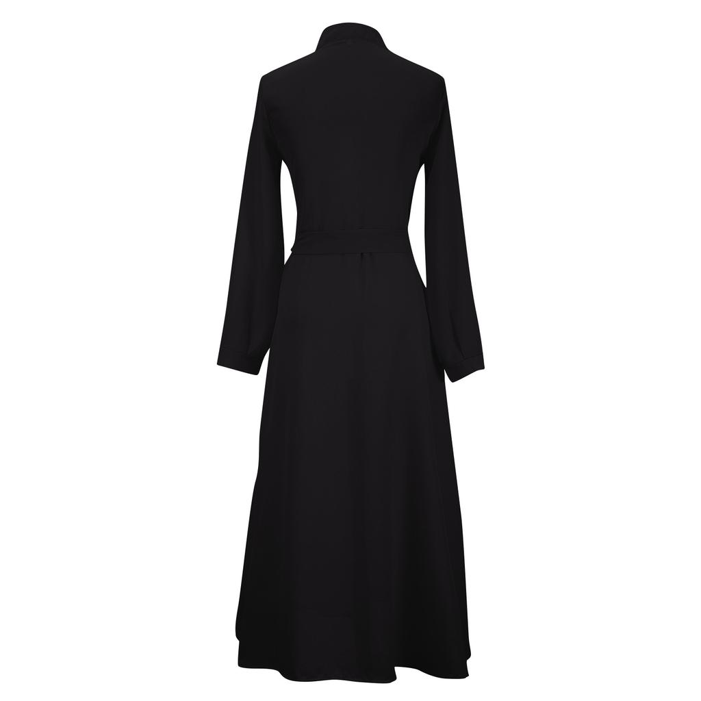 Women's Casual Loose Long Shirt Long Sleeved Long Sleeved Solid Color Shirt Dress