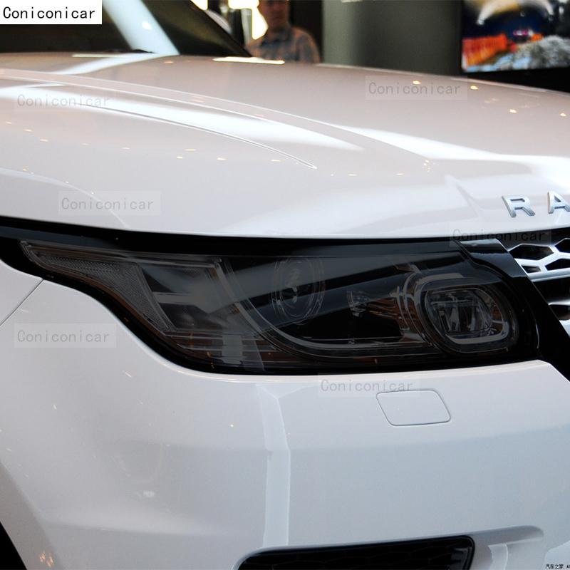 2 Pcs Car Headlight Protective Film Cover Front Light Smoke Black TPU Sticker For Range Rover Sport L494 2014- Accessories