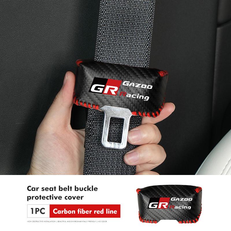 

For Toyota Car Seat Belt Buckle Plug Leather Car Seat Belt Clip Protective Covers Supra Aygo Prado RAV4 Hilux Yaris Corolla