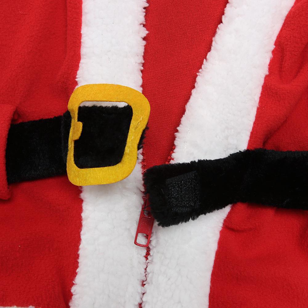 Christmas Santa Claus Kids Boys Girls Plush Zipper Striped Hooded Coat Autumn Winter Clothes for 1-6 Years