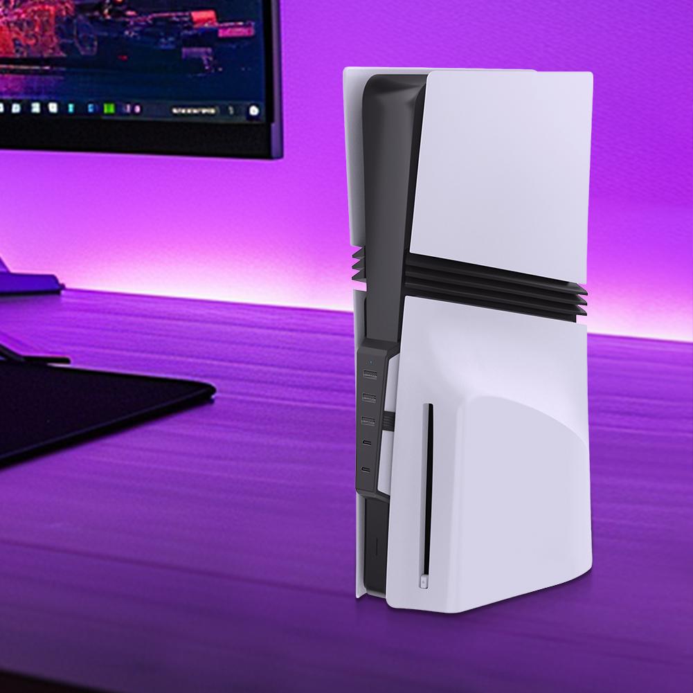 5 Ports USB Extender with 3x USB 2.0 1x USB Type-C 1x Type-C 3.1 USB Port Extender for PlayStation 5 Pro Console Disc & Digital