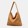 2025 Suede Large-Capacity Retro Shoulder Tote - Solid Color
