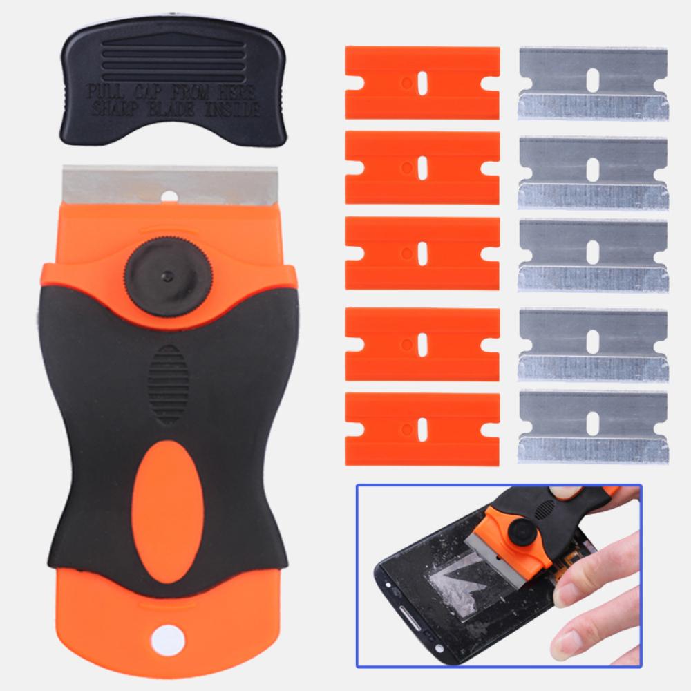 Ceramic Glass Oven Scraper Tool, Window Tint Blades Cleaner Plastic Handled Scraper for Kitchen Home Cleaning