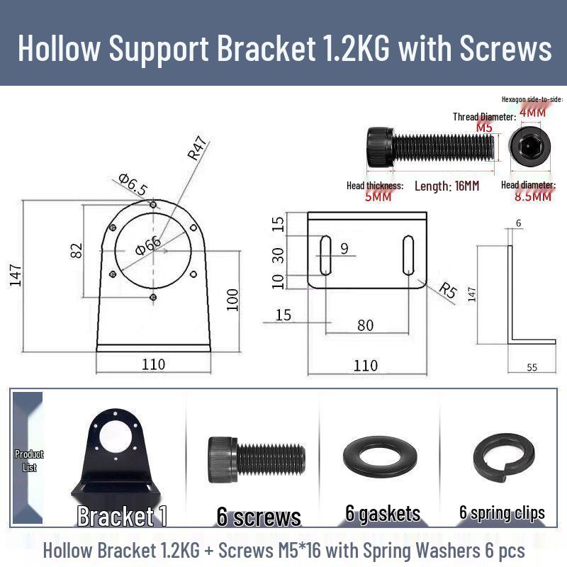 0.6KG-40KG Magnetic Powder Brake and Clutch Bracket, Single/Double Axis