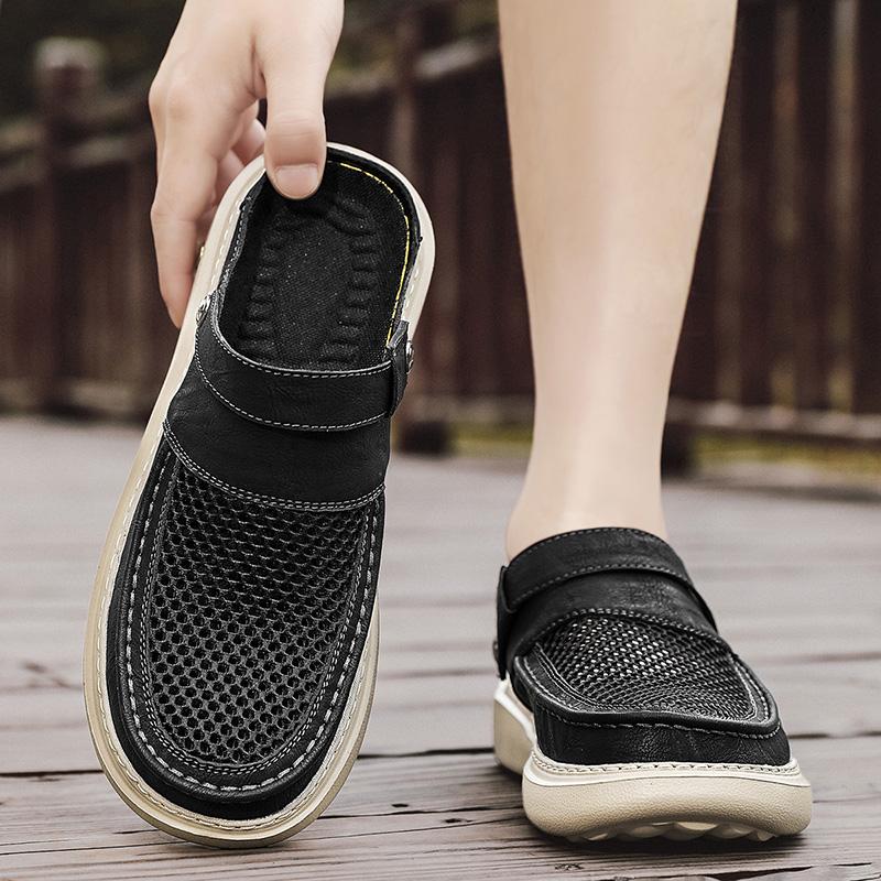 Summer Men Sandals Genuine Leather Mens Casual Shoes Outdoor Men Leather Sandals for Men Beach Shoes Roman Mens Shoes
