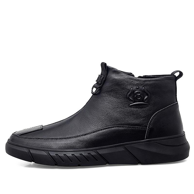 Toamnă și iarnă Pantofi pentru bărbați, căptușiți cu polar, Cizme cu două bumbac, pantofi de piele ocazional, pantofi din bumbac, pantofi pentru bărbați