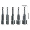 5Pcs Magnetic Nut Driver Hex Head 1/4 5/16 3/8 7/16 1/2 Inch Shank Socket Power Drill Bit Impact Drivers Socket for Power Drills