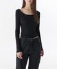 MUSINSA STANDARD WOMAN Women'S Pointel Ballerina Long Sleeve T-Shirt [Black]