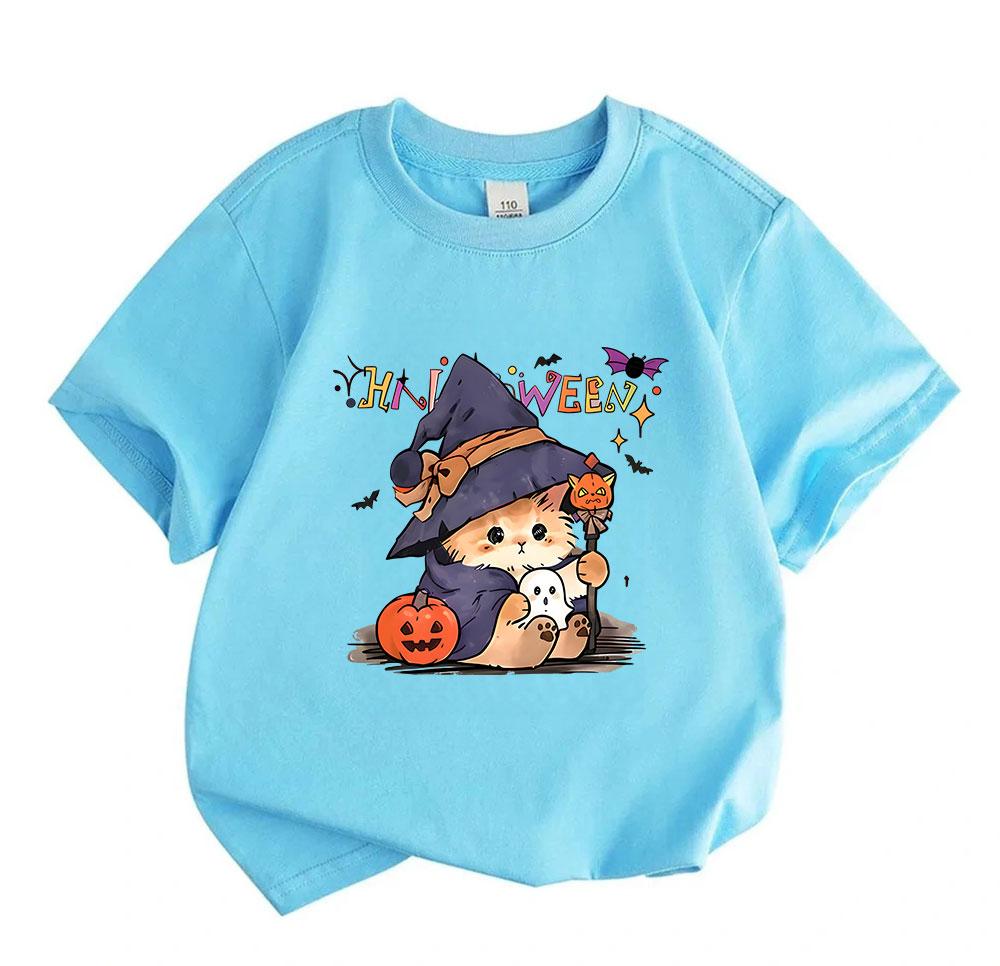 Kids Boys Girls 100% Cotton Short Sleeve O-Neck T-Shirt Cute
