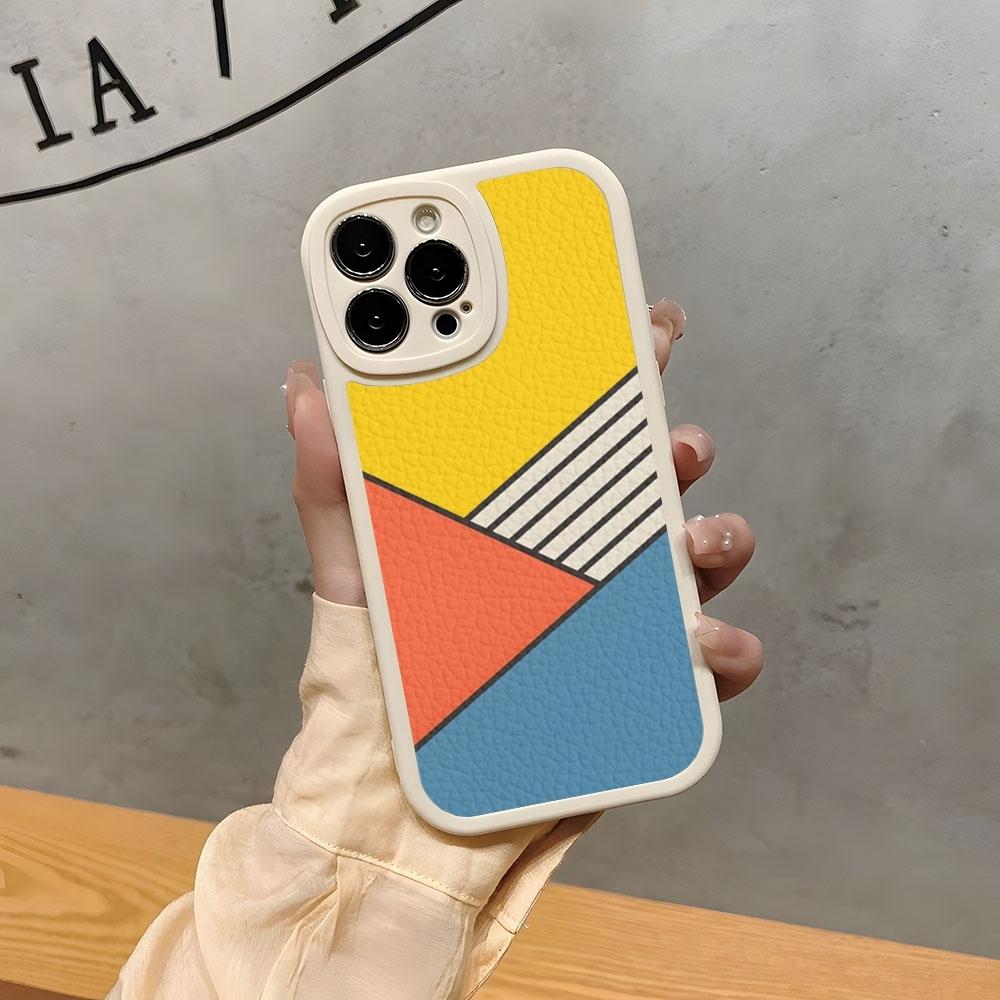 Geometric Bauhaus Art Phone Case For Iphone 15 Pro Max 16 Plus 14 Pro 11 13 12 Mini X Xr Xs 7 8 Se Lambskin Cover