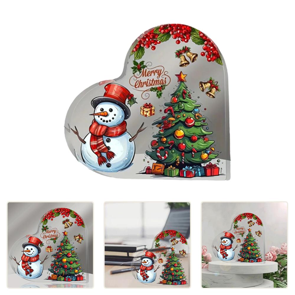 1pc Christmas Decorations Cute Heart Shaped Christmas Dining Table, Office, Counter, Desk, Shelf - Home Decorations Xmas Gift