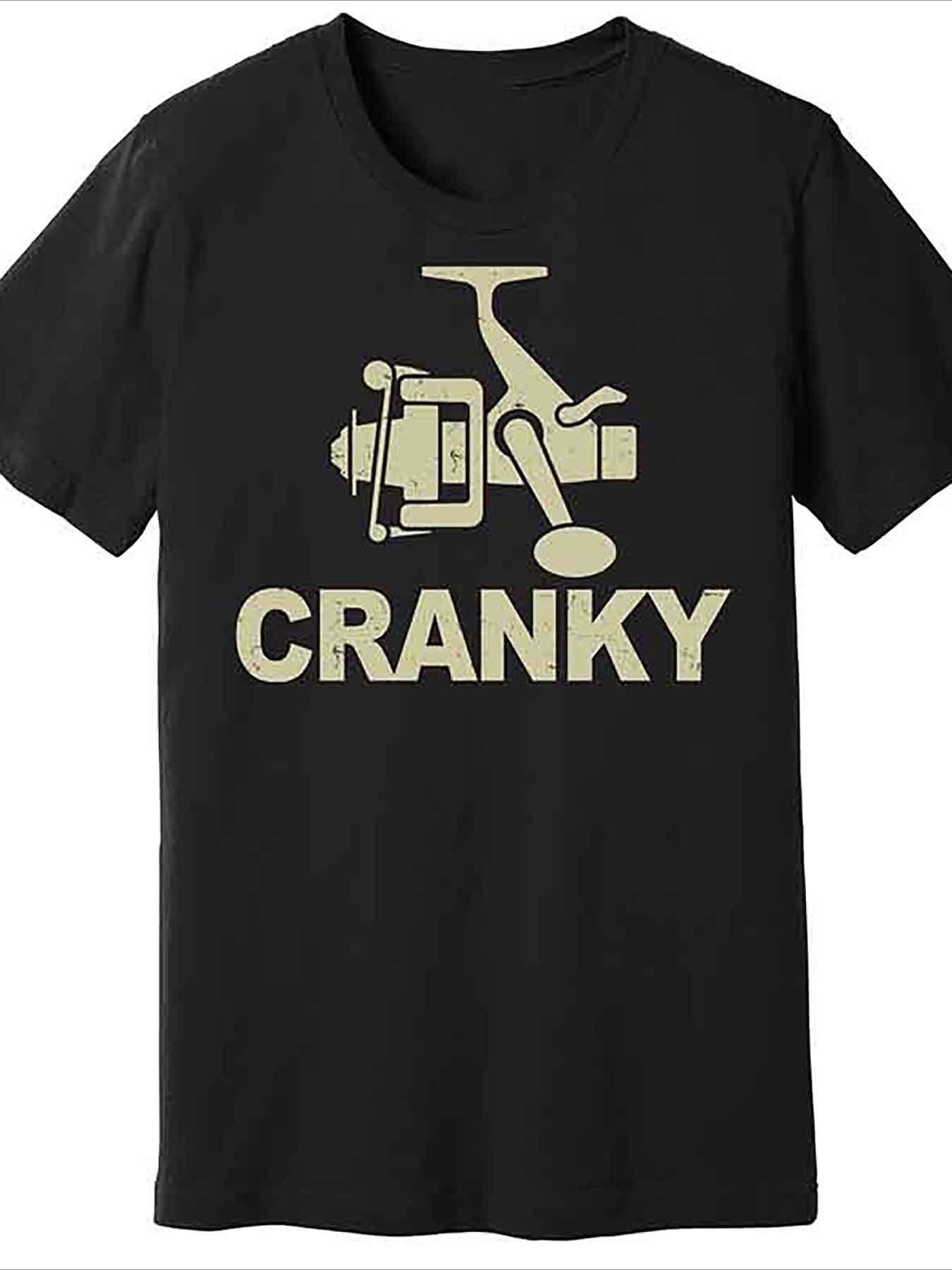 Unisexs TShirt With A Cranky Fishing Design Made From HighQuality ShortSleeved Featuring A Humorous Black Design S