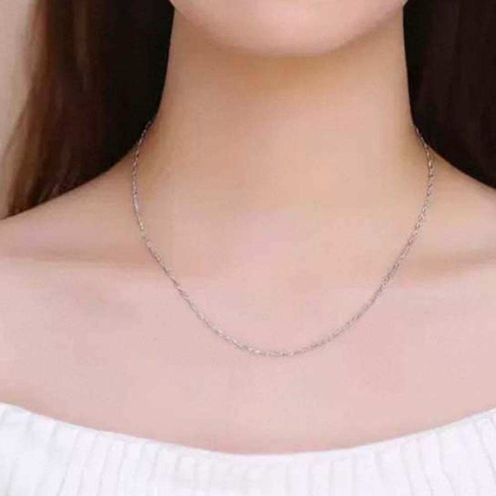 Luxury Stacked Silver Necklace Zinc Zinc Alloy Collarbone Chain Wedding Glitter Choker Necklace  Women