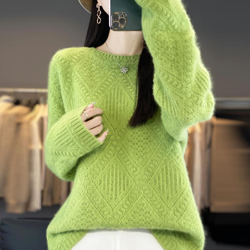 Women Sweater 100% Wool MODERN NEW SAGA O-neck Knit Pullover Thick Winter Jumpers Female Knit Tops