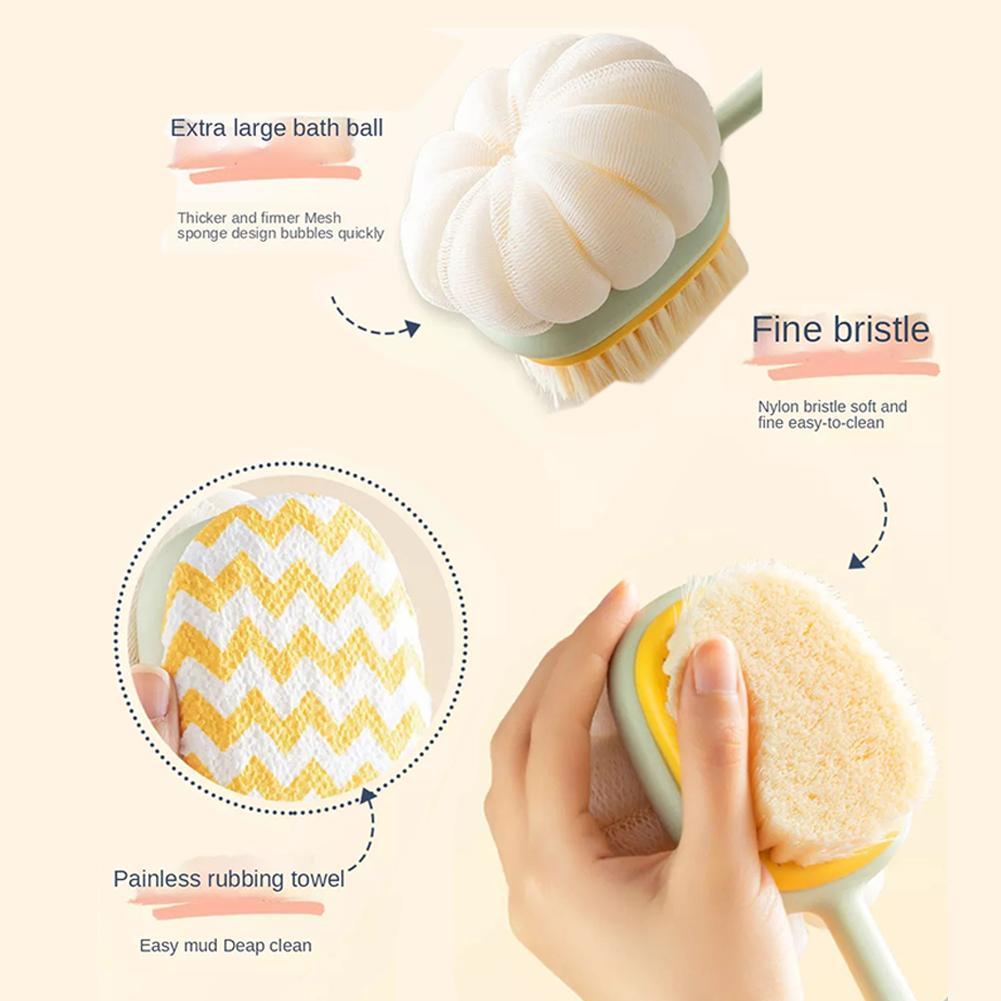 Long Handle Back Brush for Shower Soft Bristles Body Exfoliating Bath Brush Skin Health Shower Back Scrubber Bath Supplies