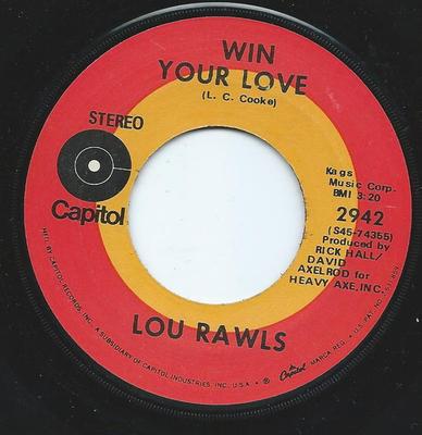 7inch Record LOU RAWLS - Win Your Love 2942 Capitol Records 1970 US Soul/Funk Used