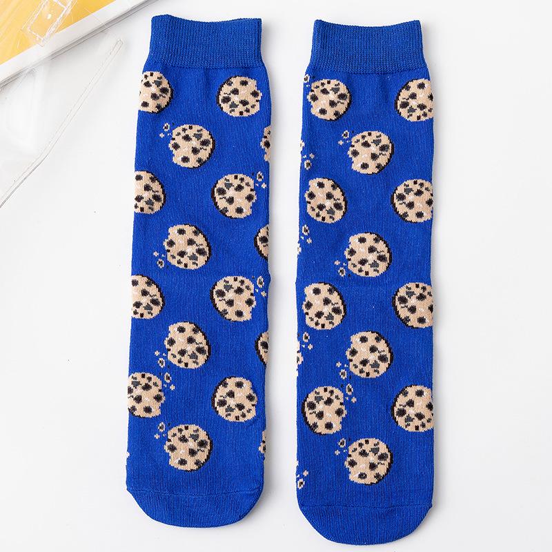 Creative Cute Food Sock Fruit Avocado Cookie Egg Color Matching Cotton Tube Socks EMA