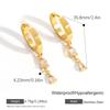 Fashion Stainless Steel Cubic Zircon Drop Dangle Earrings PVD 18k Gold Plated Minimalist Pendant Earrings for Women Jewelry Gift