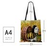 Unique Design Westie Dog Painting Square Handbag for Women Shoulder Bags Large Capacity Eco Linen Totes KTY