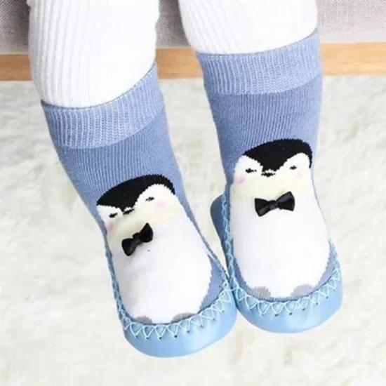 Calzini da interno per bambini piccoli, calzini per neonati, calzini invernali spessi in spugna di cotone per bambine con suole in gomma, calzini divertenti con animali per neonati