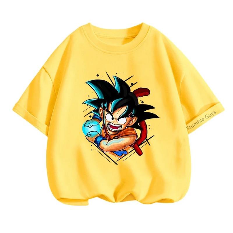 Summer 3-14 Children T Shirt Dragon Ball Z Son Goku Anime Teen Clothes Fashion Casual T-shirt Boy Clothing Tshirt Kids Tops