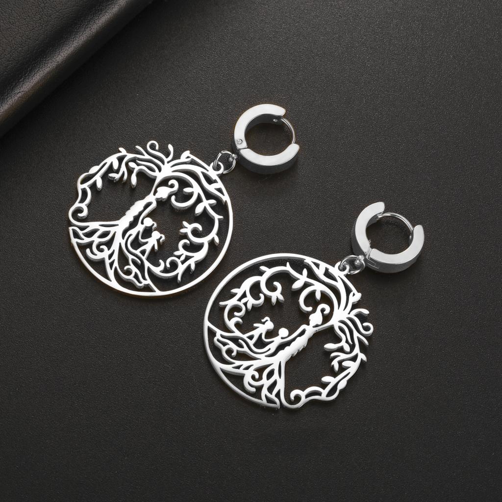 LIKGREAT Hot Sale Son Daughter Stainless Steel Tree of Life Drop Earrings Girls Boys Earring Jewelry for Women Family Gifts 2025
