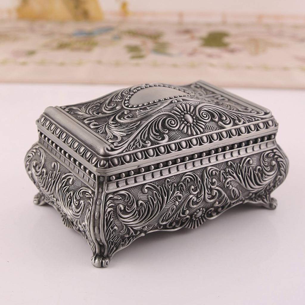 Decorative Metal Jewelry Box Classical Metal Storage Box With Lid For Jewelry Keepsakes And Collectibles