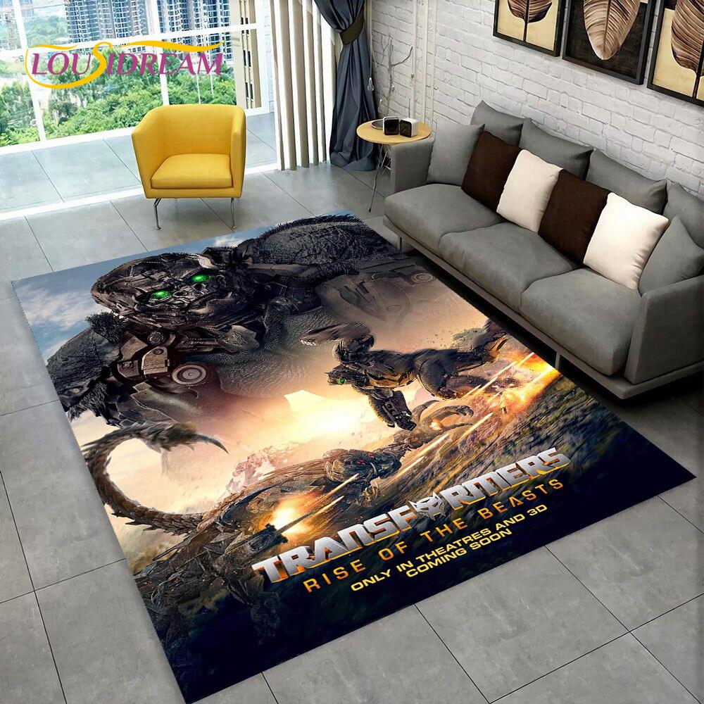 3D Transformers Cartoon Autobots Teppich für Zuhause Wohnzimmer Schlafzimmer Sofa Fußmatte Dekoration, Kinderzimmer Teppich Rutschfeste Bodenmatte Geschenk