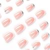 24Pcs/Set Quick Nails White Edge French Glitter False Nials Sticker Wearable Waterproof Manicure Finished Nails