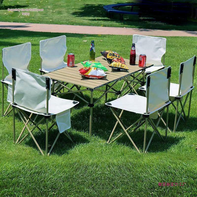 Tragbares Outdoor-Klapptisch- und Stuhlset für Camping, Grillpartys und Terrassen