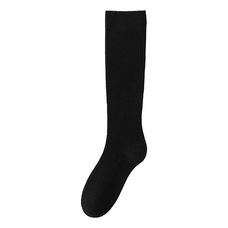 Women's Merino Wool Knee-High Socks - Light, Warm, Ribbed Leg Warmers for Autumn & Winter