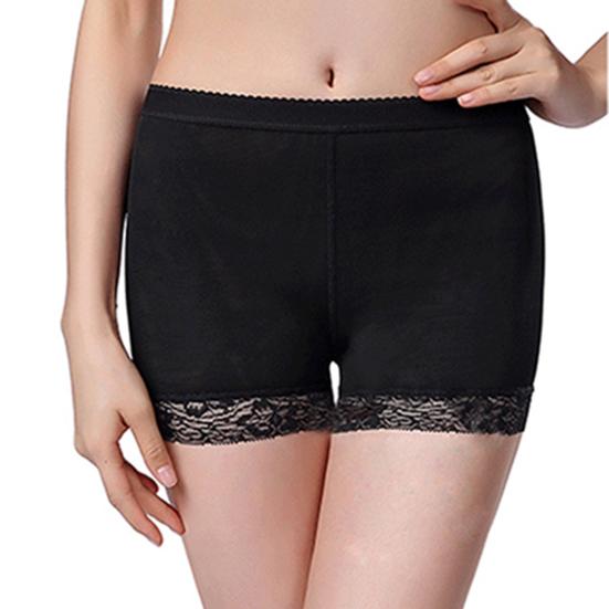 Padded Boxers Panties Mid Waist Lift Hip Solid Color Lace Panties Woman Supplies