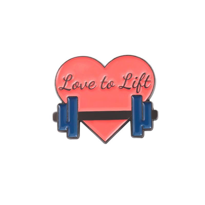 Fitness Adorable Series Brooch Featuring Heart Girl Unique Alloy Enamel Pin
