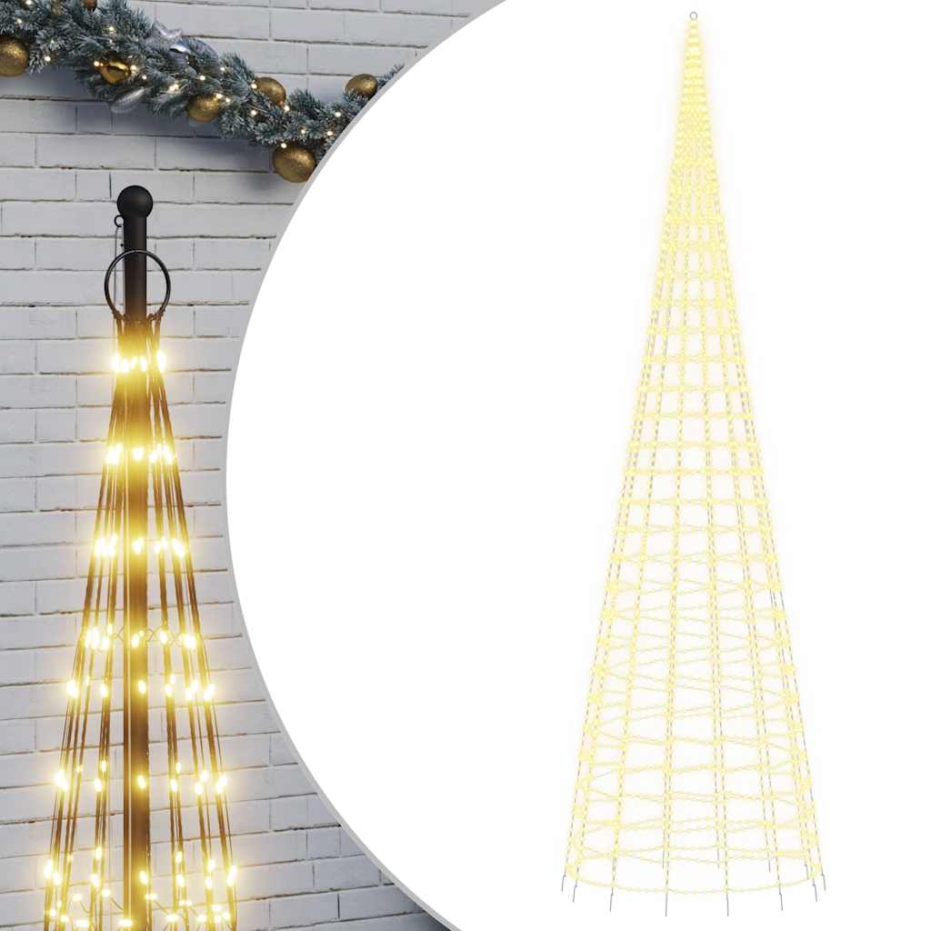 Vidaxl Choinka Z Lampek, Na Maszt, 3000 Ciepłych Białych Led, 800 Cm