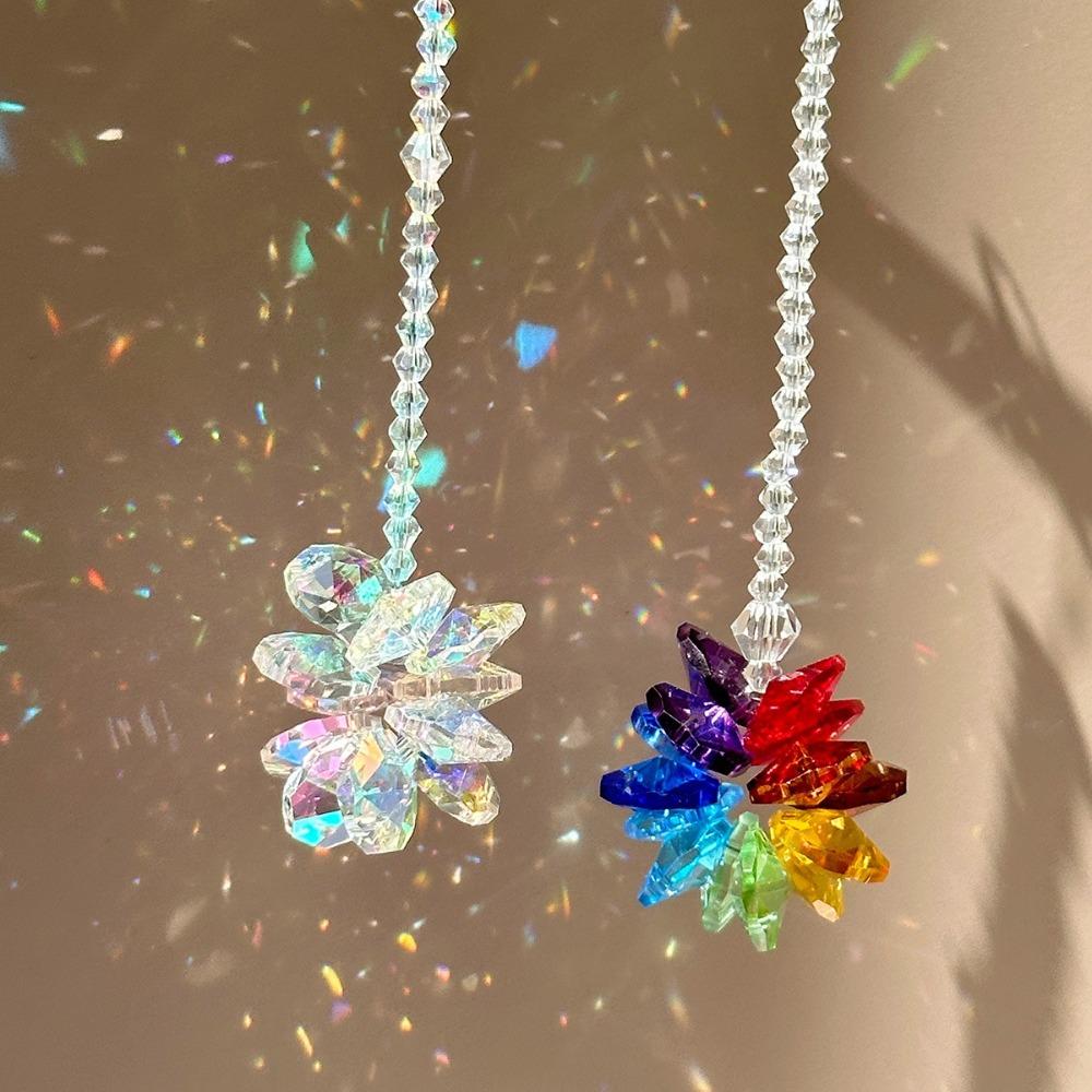 Crystal Prism Pendant Metal Hanging Decor Creative Wind Chimes Window