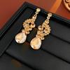 Elegant French Inlaid Diamond Teardrop Pendant Necklace