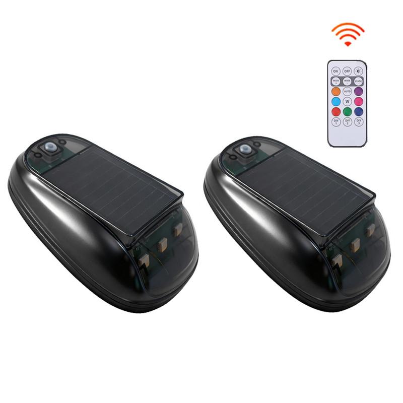 2/4/5x New Solar Car Roof Light Wireless RGB Strobe Cab Truck SUV Roof Lights with Remote Control Interior LED Flash Lamp