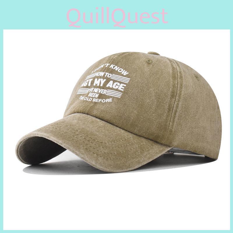 Casual Cotton Baseball Hat With Washed Design Letter Print For Adults Outdoor Sun Protection