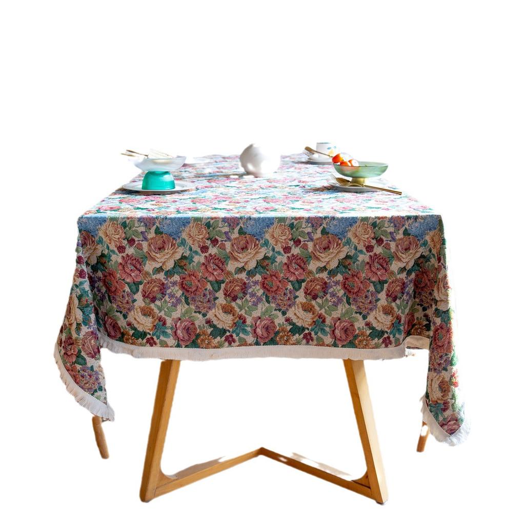 British Style Dining Table Cloth Background Cover Fabric Decorative Retro Court British Alphabet Newspaper Tablecloth