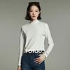 Chuyu Women's Warm Embroidered Semi-High Collar Base Layer T-Shirt