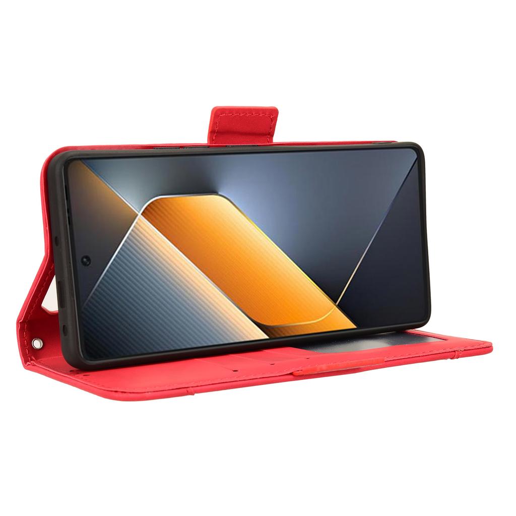 For TECNO Pova 6 Pro 5G LI9 Leather Case Multiple Card Slots Phone Cover -  Red
