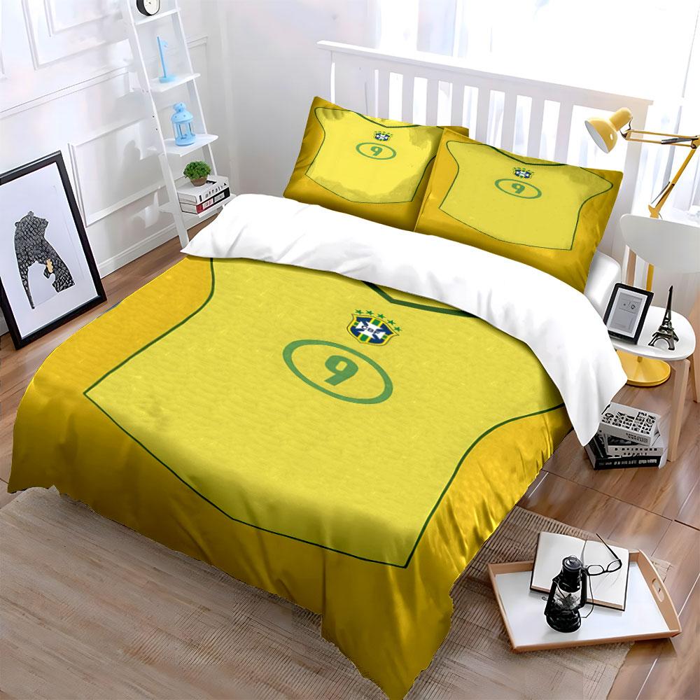 Yellow jersey with crest. Bedding sets Duvet cover sets Duvet covers Pillowcases(1*Duvet Cover 2*Pillowcases without duvet insert)