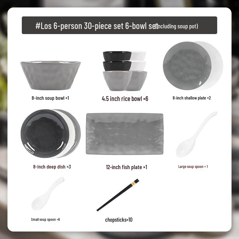 Handun 30-Piece Bone China Dinnerware Set