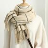 Fashion Plaid Winter Scarf Long Shawls Women Neckhead Scarves Cashmere Tassel Unisex Keep Warm Wraps Casual Scarfs 180*70Cm