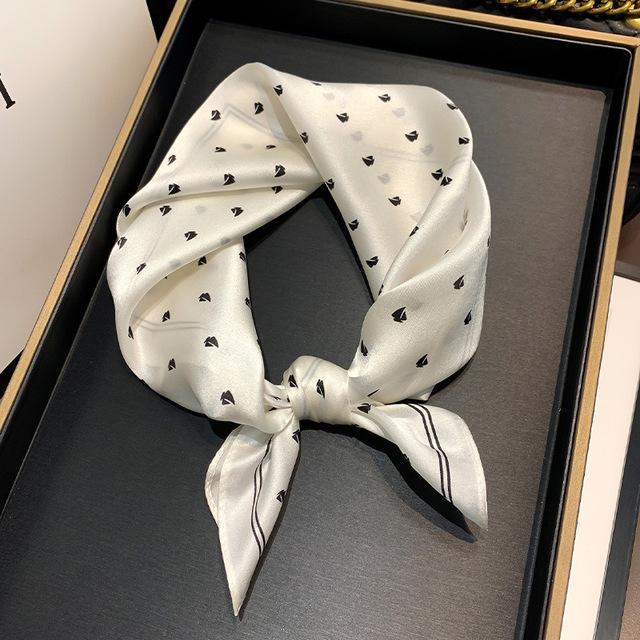 New 100% Real Silk Satin Women Scarf Flower Printed Foulard Femme Square Head Scarfs Bandana Shawl Gift For Lady Hijab