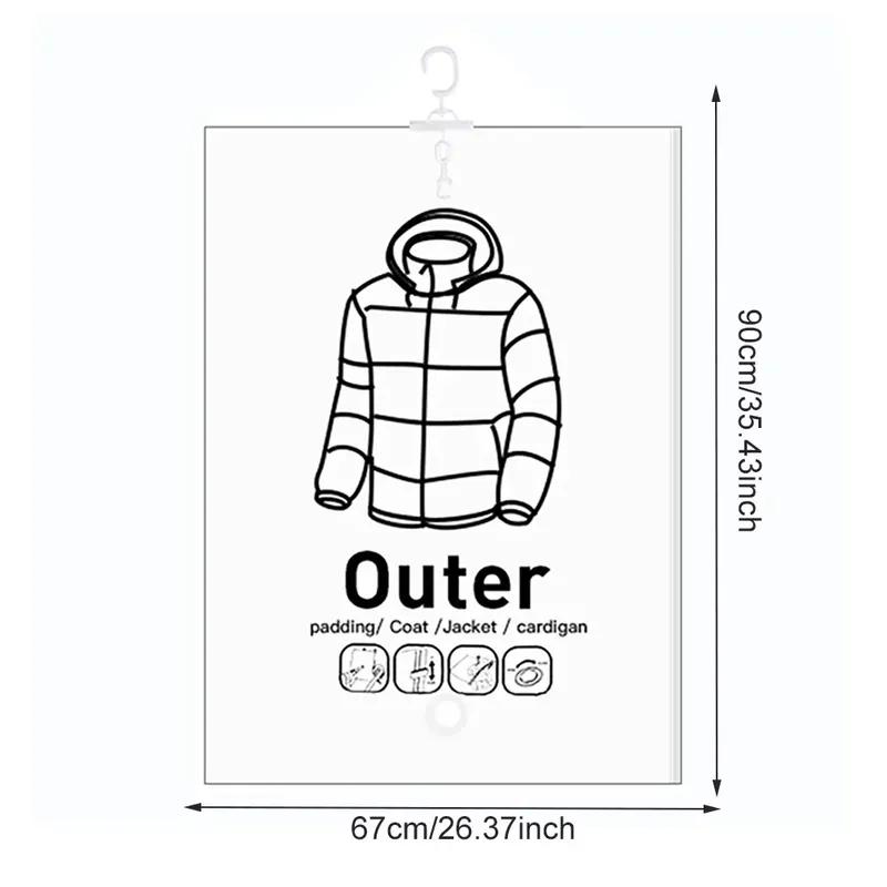 Hanging Vacuum Bags Space Saving Clothes Compression Storage Bag Reusable Empty Pump Bags Clothes Wardrobe Quilt Vacuum Pack