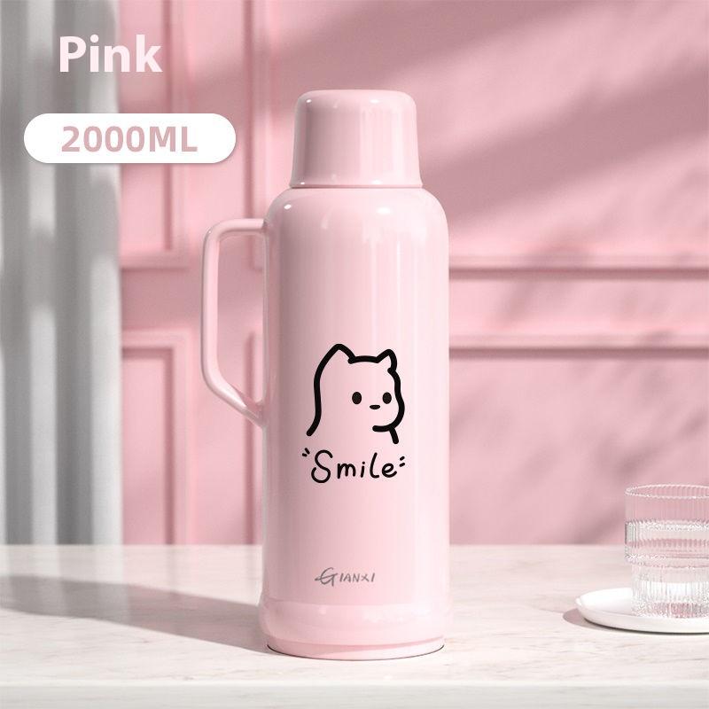 

Gianxi Термос-бутылка большой емкости с вакуумной изоляцией, сохраняет холод, для чая, с милой внутренней колбой из стекла, бутылка для воды