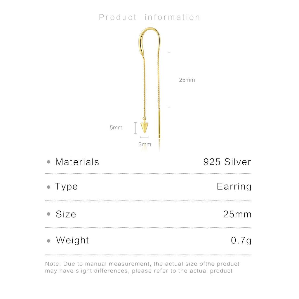 ANDYWEN 925 Prata Esterlina Pin Corrente Fio Brinco Pendente Clipe Piercing Jóias Finas